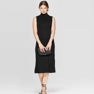 Sleeveless Turtleneck Midi Dress